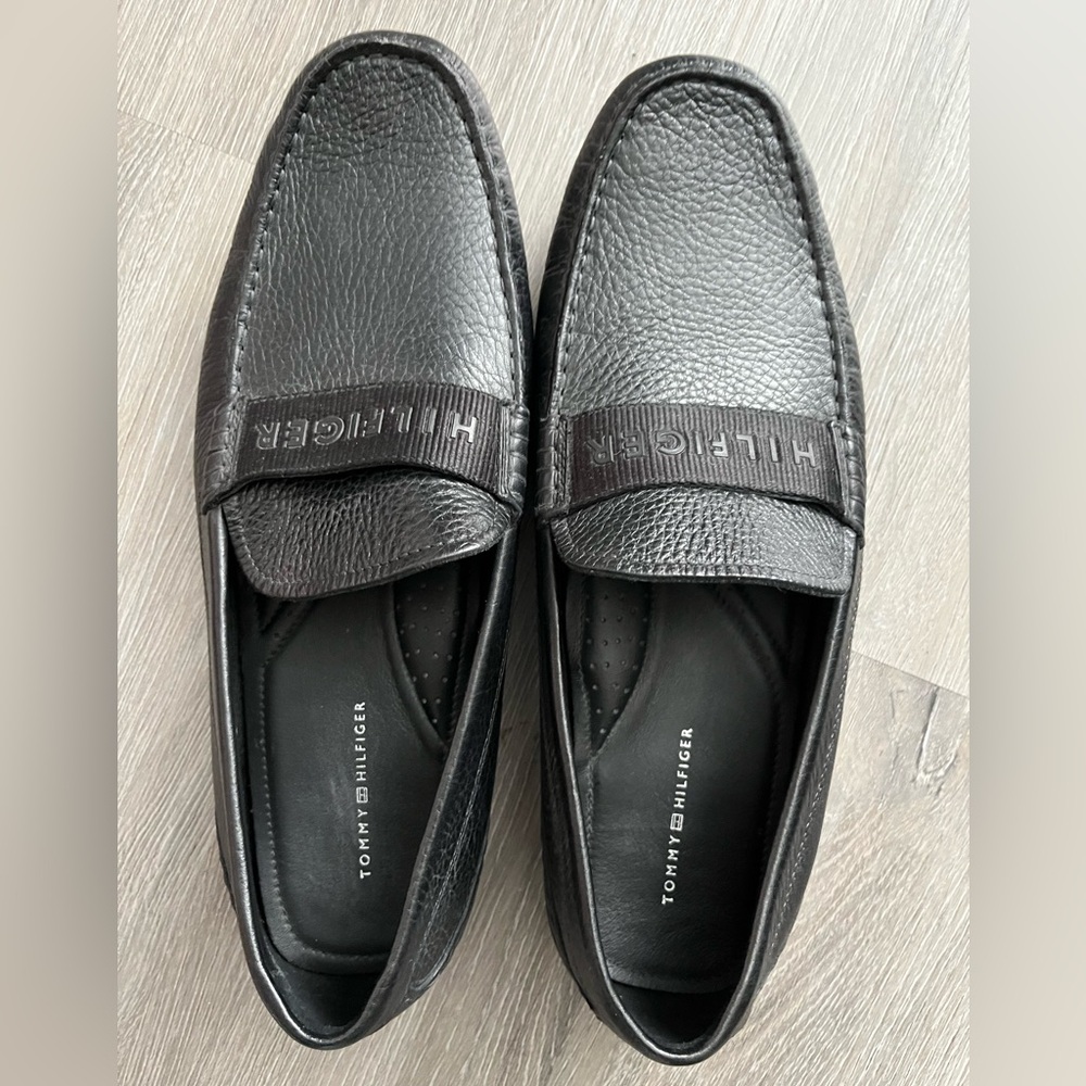 Tommy Hilfiger Black Leather Men's Loafers Size 11-1/2